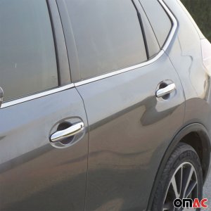 Nissan Kicks Door Handle Cover - Omac - S.Steel - Gloss Silver - '18-'24